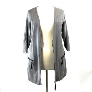 Nordstrom Grey Cardigan Tunic Top